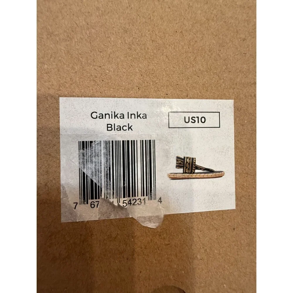 Nalho Women's Sandals NIB Ganika Inka Black Yoga Mat Espadrilles Sz10